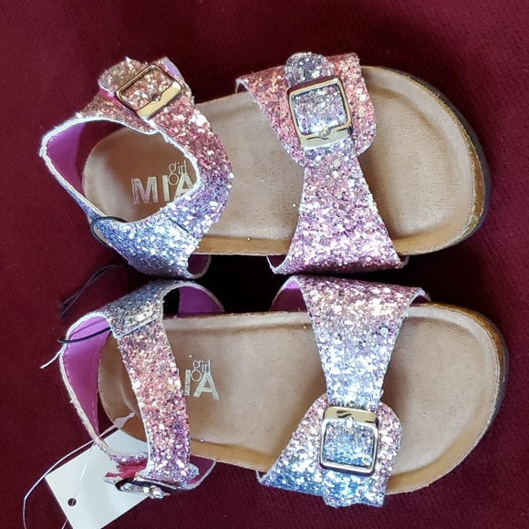 3 pair Toddler Girls Shoes Water Shoes Flip Flops Glitter Sandals  Size 7/8  NWT - Picture 8 of 10